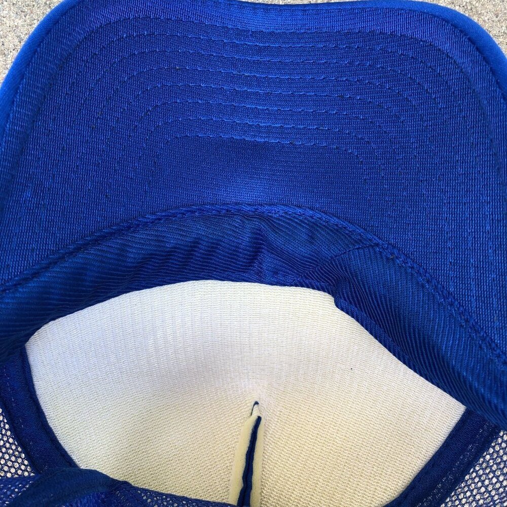NISSIN CAPS P Logo Trucker Hat Men's Adjustable Blue Cap - Picture 5 of 5